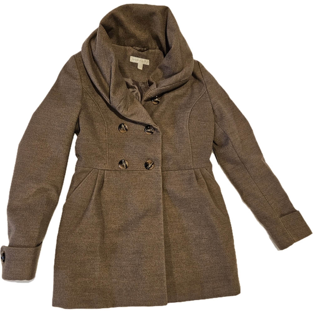 New York & Company Tan Pea Coat - Picture 1 of 5